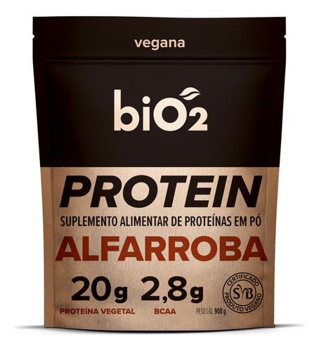 Proteína Em Pó Com Alfarroba Vegana E Sem Lactose Bio2 908g Sabor Alfarroba