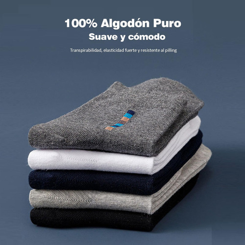 5 Pares 100% Algodón, Calcetines Media Pantorrilla -