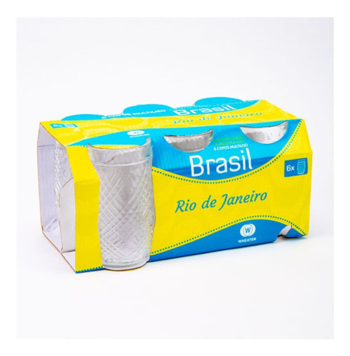 Juego de vasos de agua Wheaton de 315 ml, modelo: Río de Janeiro, color incoloro