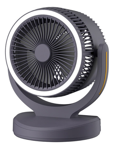 Ventilador Piso Pared Escritorio Portátil Recargable Luz Led Negro