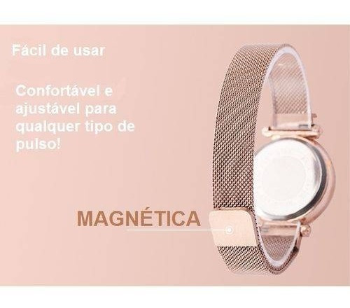 Lindo Relógio Feminino Pulseira Magnética