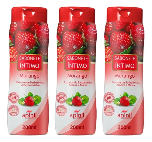 comprar Kit 3 Unidades Sabonete Feminino Morango 210ml Apinil