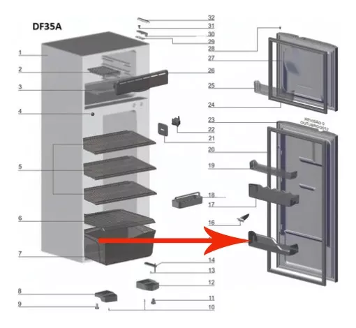 Terceira imagem para pesquisa de pecas para geladeira electrolux dc35a