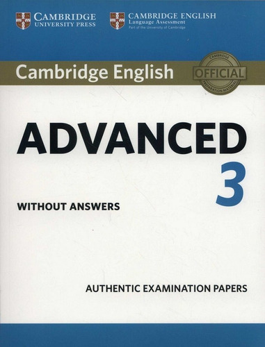 Cambridge English Advanced 3 St Without - Aa.vv
