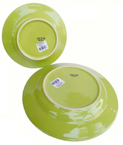 Set X6 Plato Postre 18 Cm Ceramica Biona Vajilla Redondo Bz3 8.024