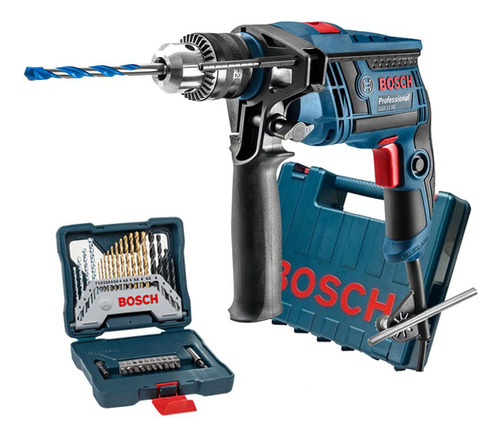 Furadeira Impacto Bosch 650w Gsb13 Re Na Maleta + Acess 110v