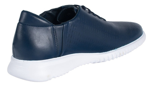 Imagen 3 de 4 de Zapatos De Piel Azul Suela Ultraligera Karosso Kasual 2609