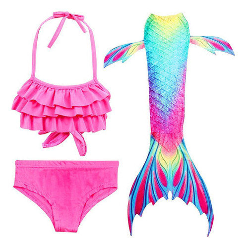 Conjunto De Bikini Natación Para Niñas, Traje Sirena