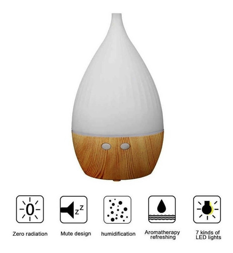 Imagen 2 de 6 de Humidificador Difusor Gota Ultrasónico Aceites Led