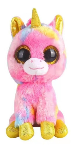 Peluche Unicornio Multicolor Ojos Brillantes Peludito