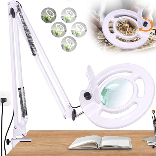 Lupa De 10 Aumentos Con Luz Y Soporte Lámpara De Aumento Led