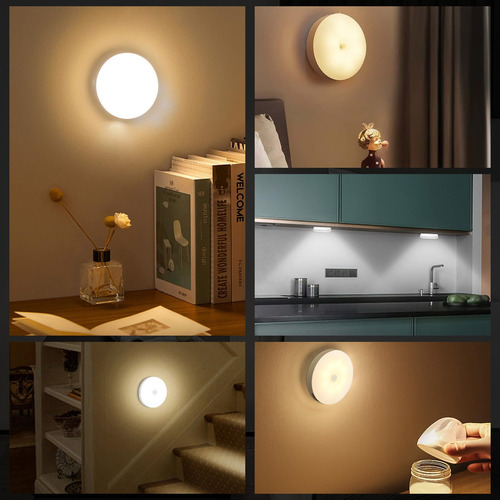 6pcs Luz Led Con Sensor De Movimiento Recargable 400mah Con