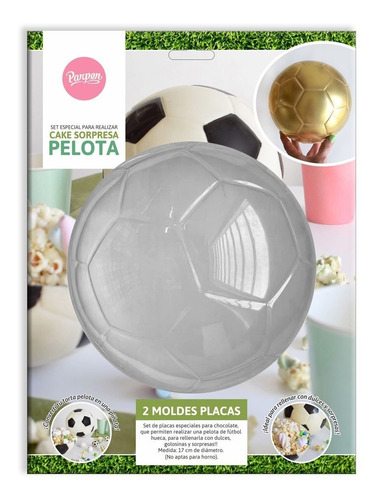 Imagen 1 de 7 de Set Moldes Cake Sorpresa Pelota De Fútbol Parpen