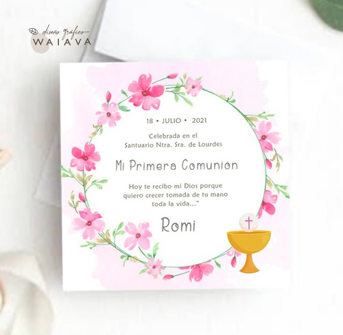 Imagen 8 de 10 de Estampas Tarjetas Primera Comunión De Nenas X 2u