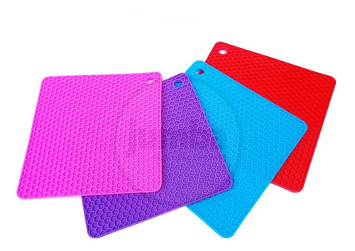 Imagen 3 de 8 de Posa Fuentes Pava Silicona Calor Cuadrado Varios Colores