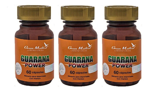 Guarana Power Gm 3 Fcos 180 Caps Físico Mental. Envio Gratis