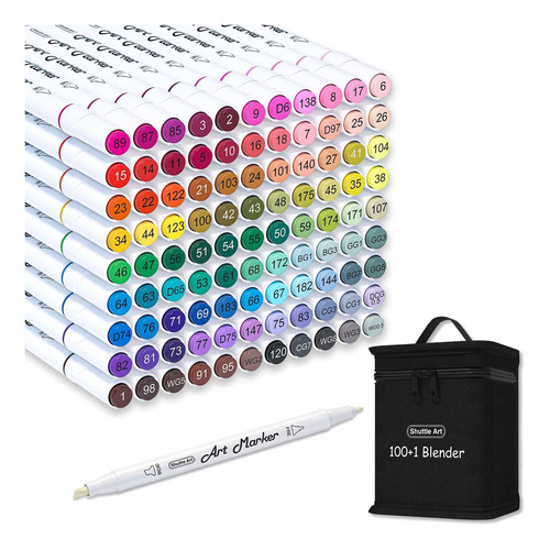 Shuttle Art 101 Colores De Doble Punta A Base De Alcohol, 10