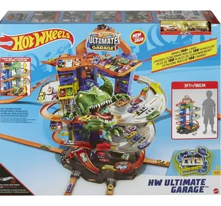 Pista Ultimate Garage Dinosaurio T-rex Hot Wheels.