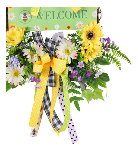 Corona De Primavera Para Puerta Delantera, Corona Artificial