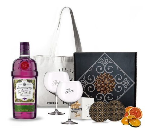 Kit Gin Tanqueray Royale Dark Berry + 2 Copas Transparentes