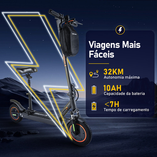 Honeywhale M2 Max-b Patinete Eletrico Adulto, Scooter Eletrica Com Motor De 500w, 32 Km De Autonomia, Velocidade Máxima De 32 Km/h, Honey Whale Patinete Elétrico Dobrável Com Bluetooth