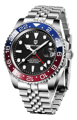 Reloj Mecánico Automático Para Hombre Gmt Dual Time Zone Nig