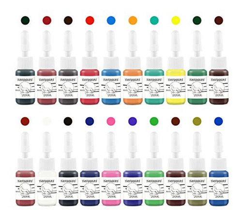 Imagen 3 de 9 de Tinta Para Tatuaje Tatooine Tattoo Ink Set 20 Colores Profes