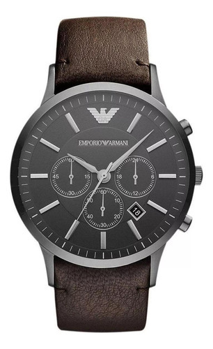 Relogio Emporio Armani Masculino Em Couro Preto Ar2462