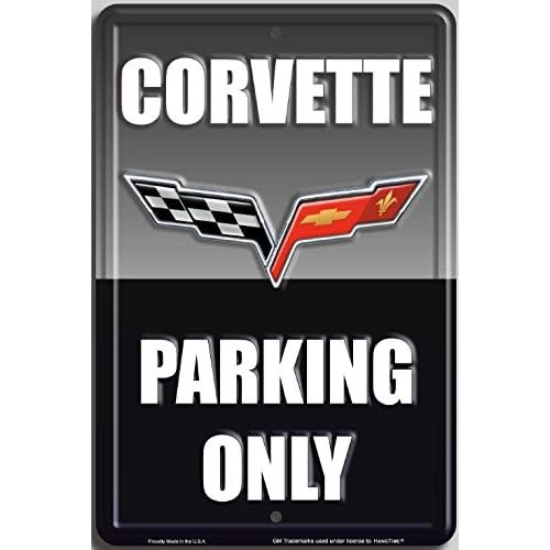 Señal De Estacionamiento Exclusivo Corvette, Colores D...