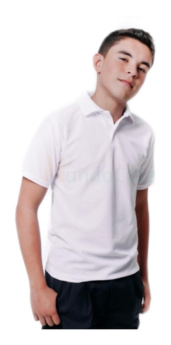 Camisa Polo Blanca Escolar Niños Colegial Uniforme Mundocute