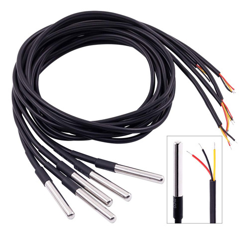 Sensor De Temperatura Ds18b20 Impermeable - 5 Unidades 1m/3.