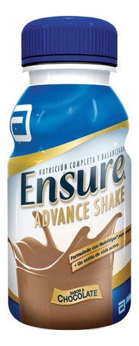 Suplemento en líquido Ensure  Advance omega 3 sabor chocolate en botella de 220mL