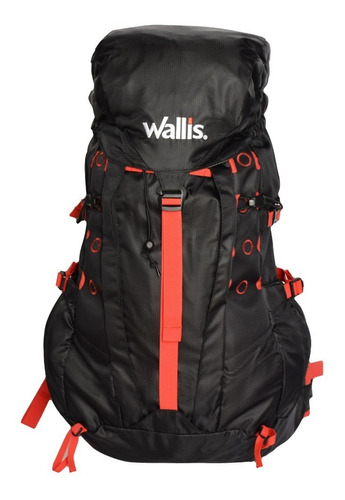 Mochila Wallis Para Montaña Chilas 50 L Color Negro/rojo Color Negro