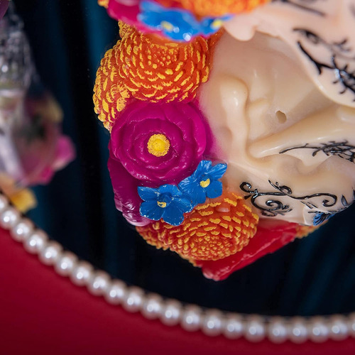 Dia De Los Muertos - Vela Perfumada Con Calavera Floral Para