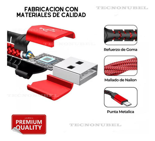Cable Tipo C Usb Datos Mallado Reforzado Skyway Carga Rapida