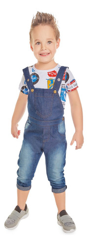 Overall Bebe Masculino Azul Mp