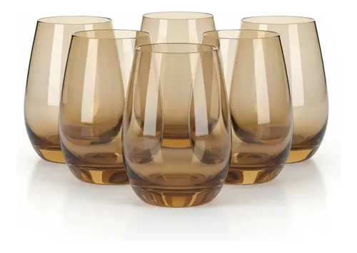 Copos De Cristal Ambar Corte Frio 475ml 6pcs - Ruvolo Âmbar