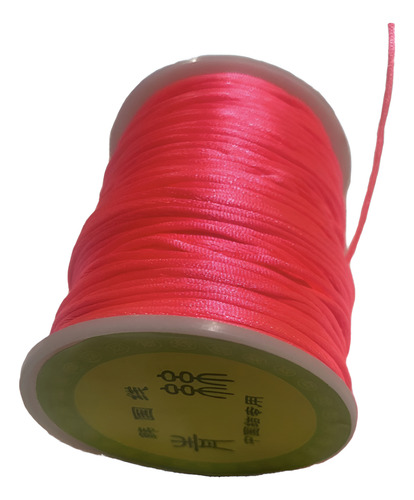 Hilo Cordón Cola De Ratón Rayon C- Rosado Fluor 1mm 80 Mtrs