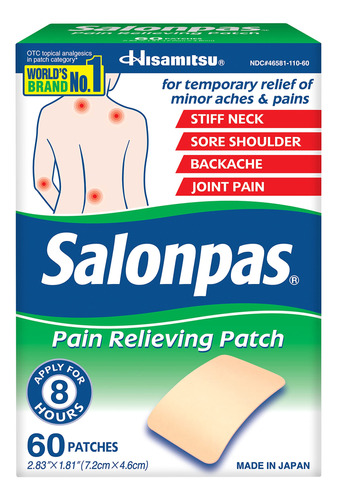 Salonpas - Parches Para Aliviar El Dolor De Espalda, Cuello,