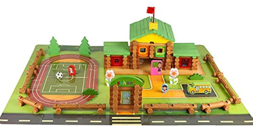 Juego De Troncos De Madera Auténtica Wondertoys De 269 Pieza