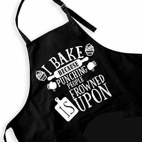 Funny Black Baking Apron For Women Men Baker,cute Kitchen Ch