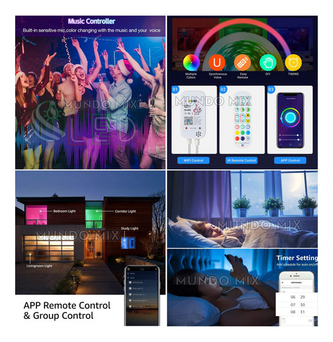 20mts Fita Led Rgb 5050 Appk + C.wifi + Amplificador + Fonte