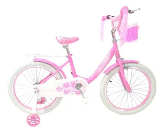Bicicleta Para Niña Rodada 20 Con Parrilla Y Rueditas