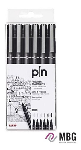 Marcador Uni Pin Fineliner Drawing Pen Estuche Por 06 Und.