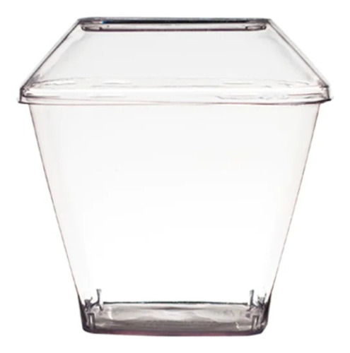Pote Vaso Cristal Con Tapa Rígido Postres 180cc X50u
