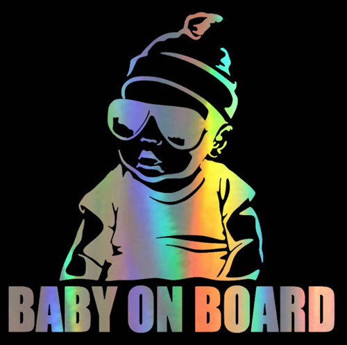 Sticker Autoadhesivo Baby Rap Holográfico Arcoiris Calidad