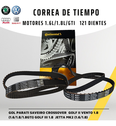 Correa De Tiempo Vw Gol Parati Saveiro Mk1 Mk2 121 Dientes