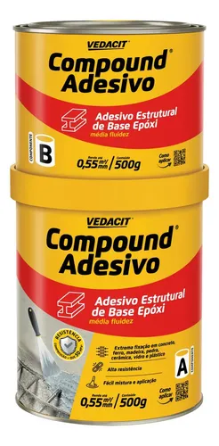 Compound Adesivo Epoxi Estrutural 1 Kg Vedacit