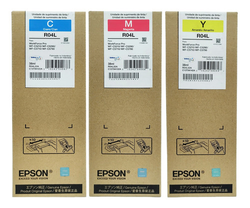  Set 3 Tintas Color  Epson   Para  Wf5290,wf5790  5000 Pag