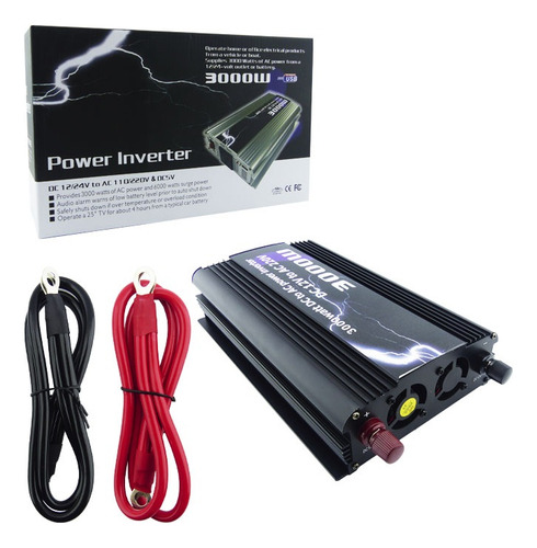 Inversor De Voltaje 12-220 Volt Usb 3000 Watt Para Auto.